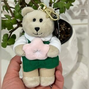 Starbucks 2026 Cherry Blossom Bearista Bear Keychain